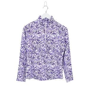 IBKUL Women's Kinsley Print Long Sleeve Mock Neck Top Plum Lavender Size XS NWOT